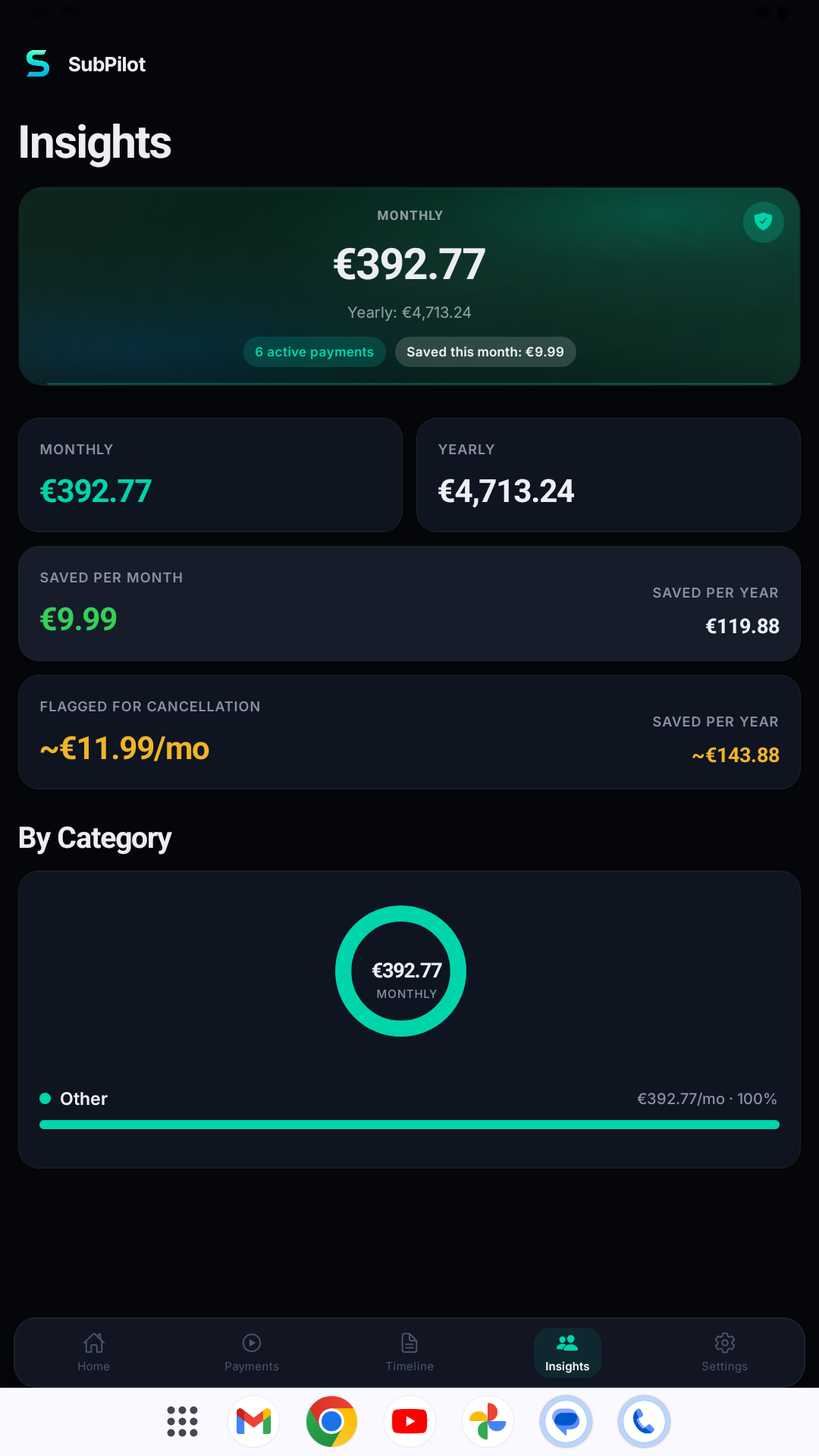 SubPilot insights screen preview
