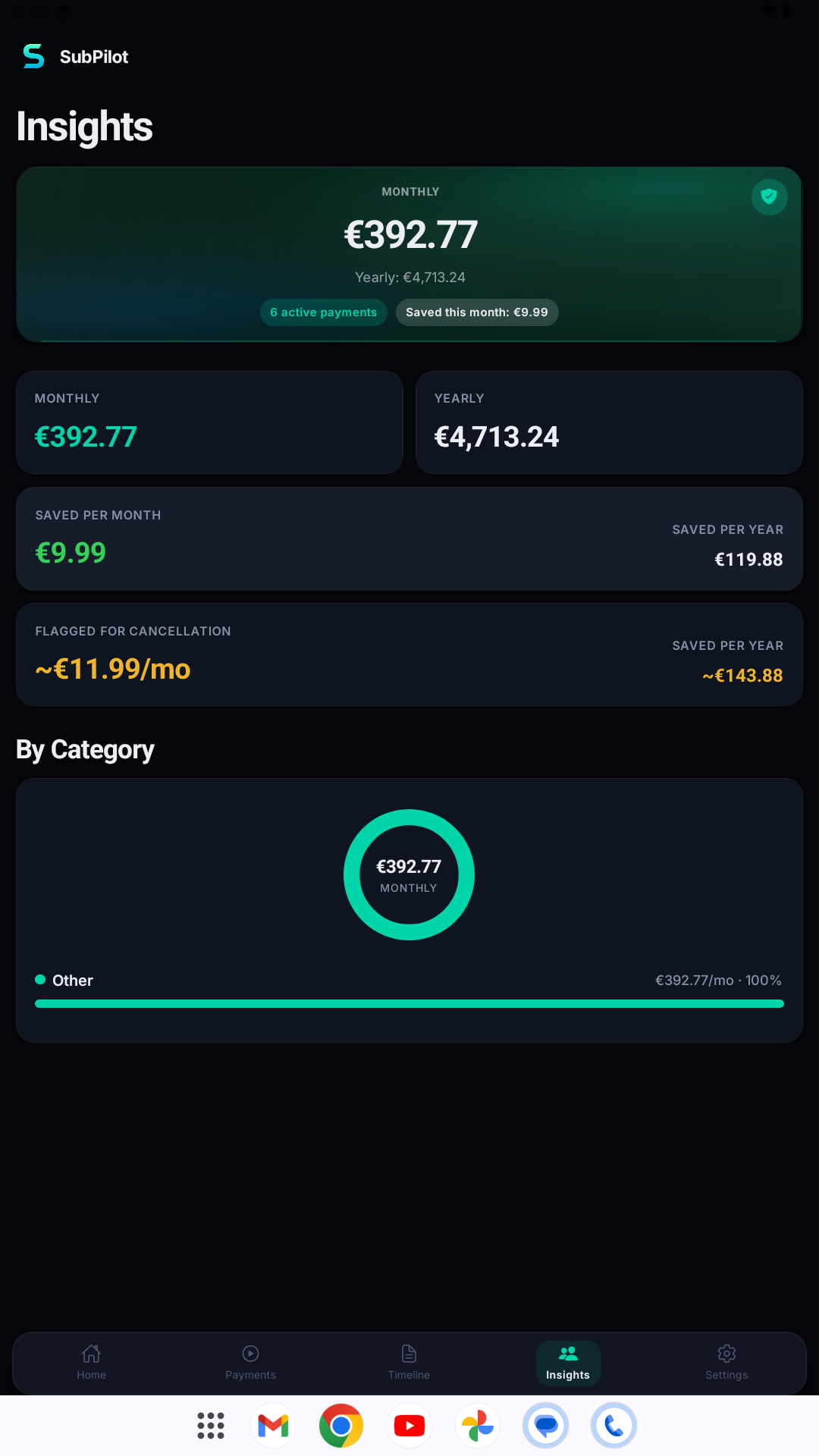 SubPilot insights screen preview